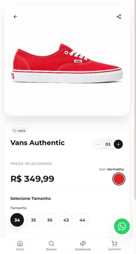 Detalhes do Vans Authentic vermelho, com preço e opções de numeração